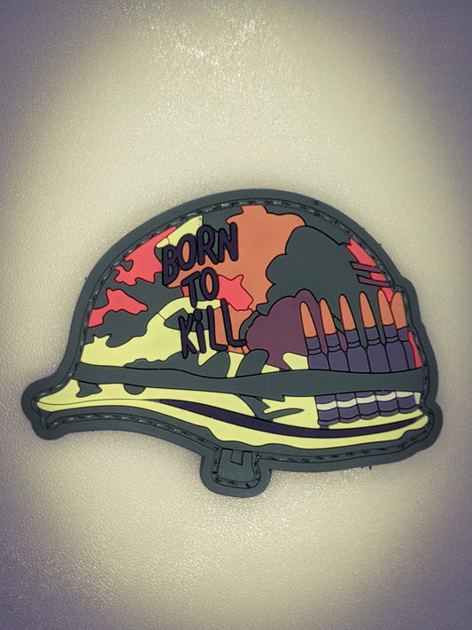 Born to Kill Full Metal Jacket Helmet PVC/Rubber 3x2 Patch Morale Tactical Vietnam Veteran badge Vest ifak bag Movie Kubrick