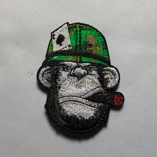 APE SMOKING CIGAR Vietnam Helmet Patch Morale Embroidery Monkey  Ace Card Red Beret Special tactical Forces usa Navy Seals Orangutan
