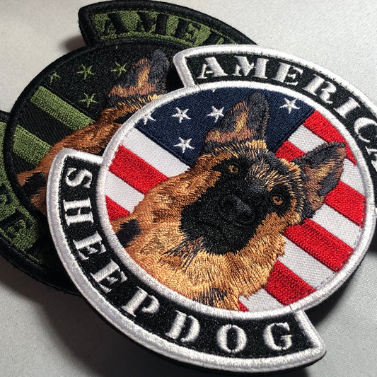 AMERICAN SHEEPDOG GSD German Shepherd usa flag Patch Morale Deutscher SchaeferHund dog training K-9 Canine American Flag tactical bag vest