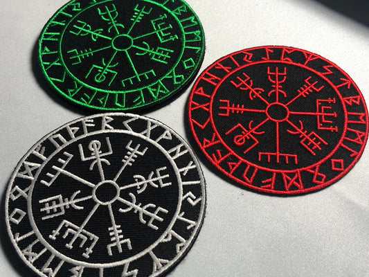 In VEGVISIR Viking COMPASS Army Milspec Patch Morale Master Of Fury Skull Morale Patch Army Military Norse Tactical Scandinavian Denmark