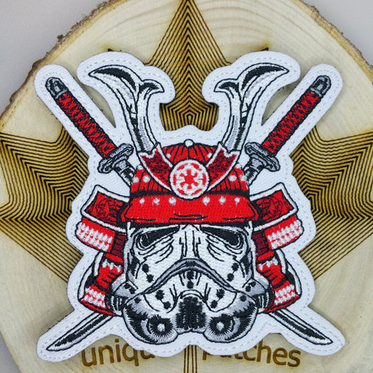 STORMTROOPER SAMURAI Mashup embroidery patch morale hook Warrior loop soldier Star wars Japan Galactic Empire Vader clone Imperial flag