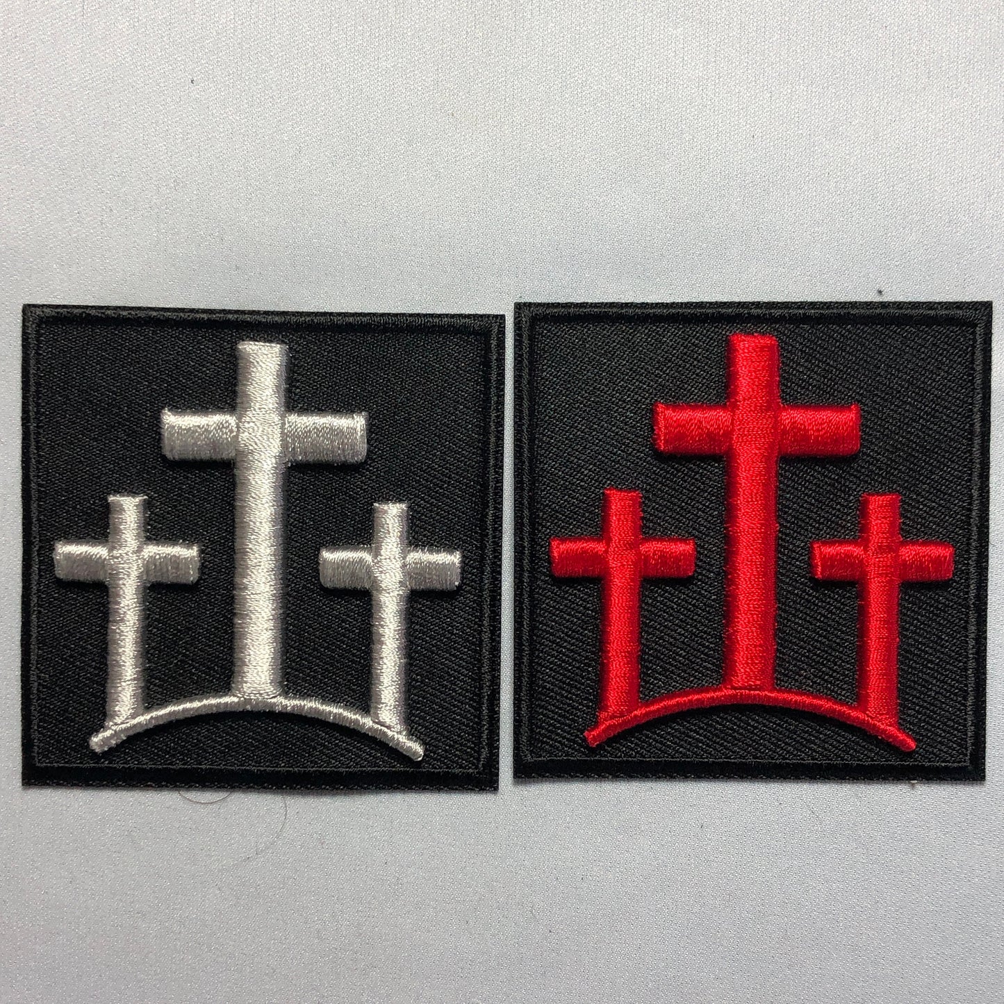 3 Crosses 3D Three Jerusalem Golgotha mortality Ichthys Tactical Patch Morale Military Devil Chasing Christ Crusader Christianity Church