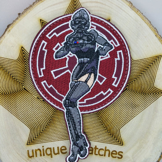 TIE PILOT PINUP Mashup embroidery patch morale hook loop sexy Star wars pin-up morale starfighter Corps Imperial Navy bucketheads Rebel