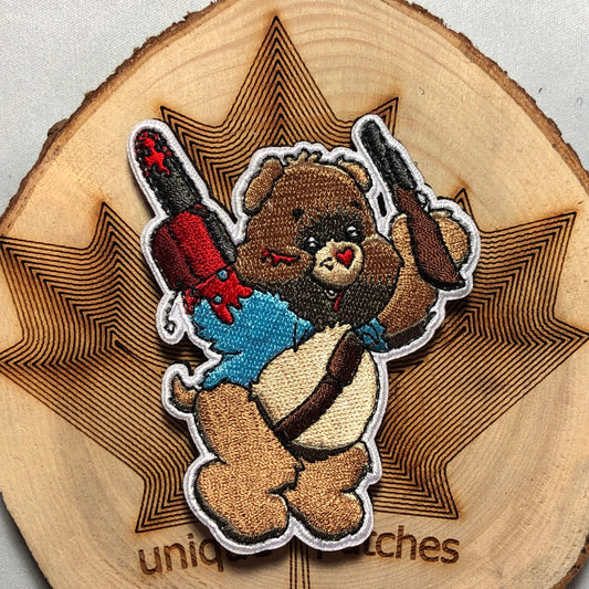 ASH WILLIAMS Bear Mashup embroidery patch morale care Comics hook loop the evil dead horror movie funny deadites Army of darkness