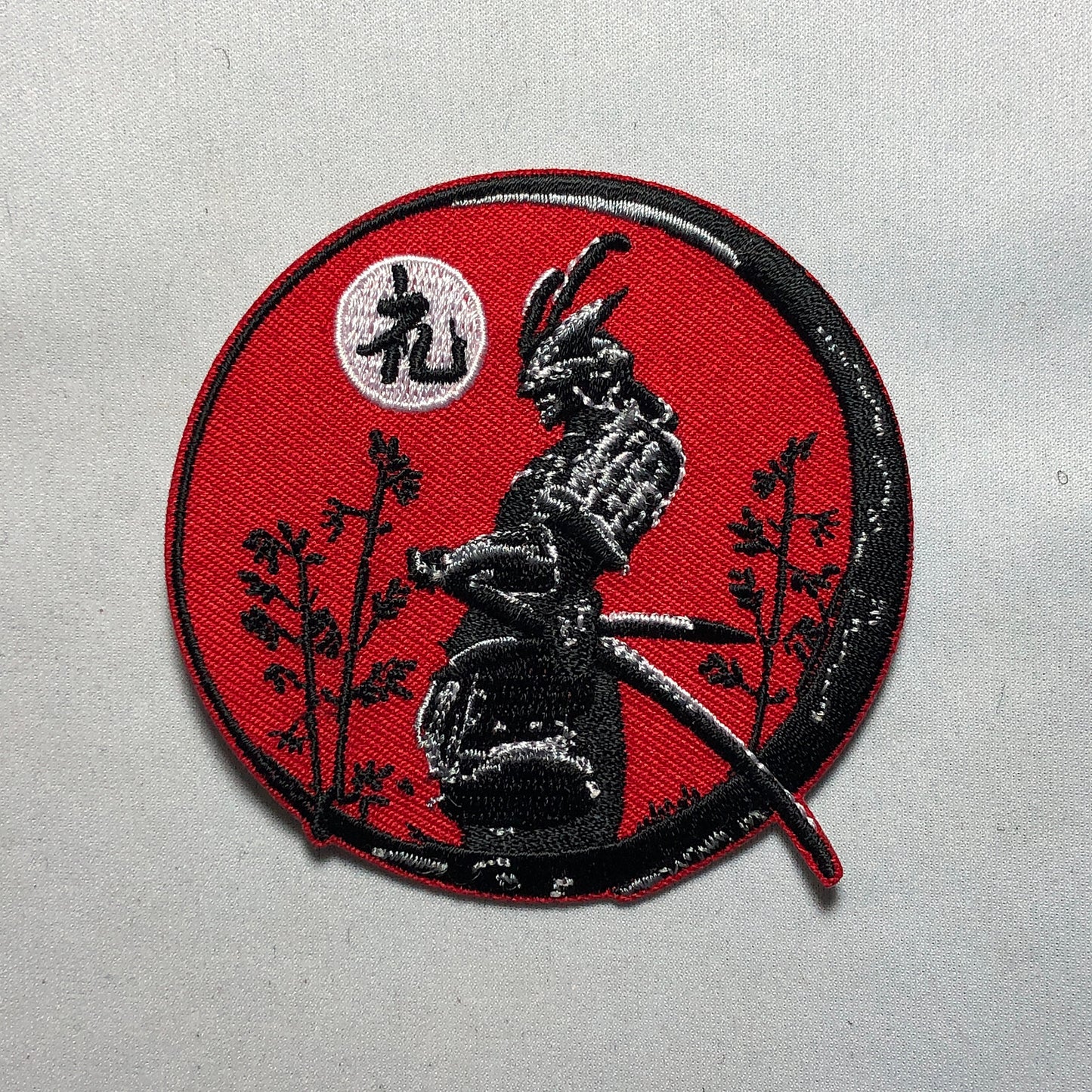 REI respect Bow courtesy SAMURAI Patch Morale Japan Japanese KanJi Sword hook loop iron on Rising Sun Bushido Code Virtues Marshall Art