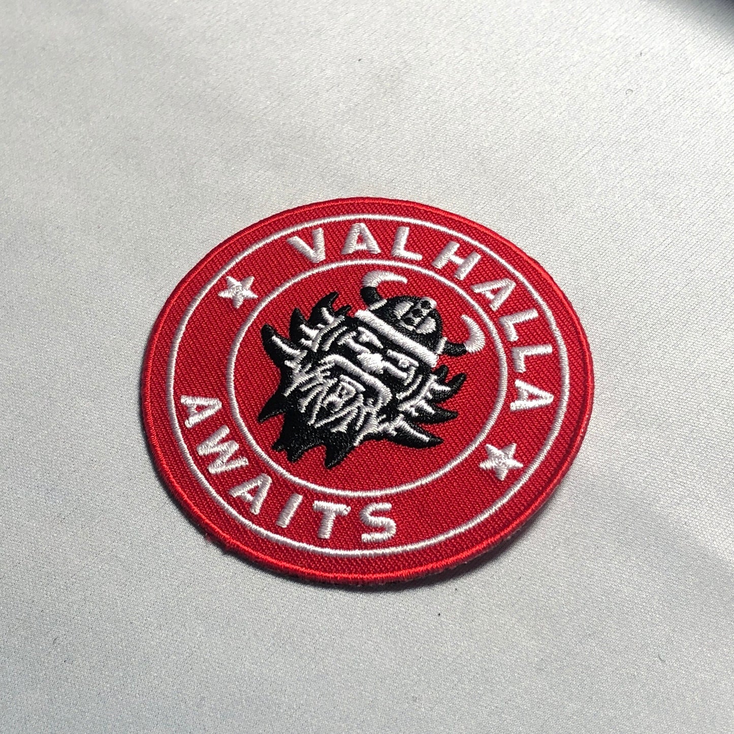 VALHALLA AWAITS Green Patch Morale Embroidery Norse Mythology Hall the Slain Odin Valkyrie Death Combat Scandinavia German Heaven tactical