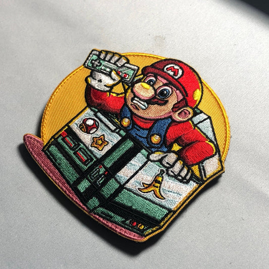 Mario Magic Mushroom Iron On Patch Morale Badge Embroidered Patches for Jackets Aplique Mega gaming system NES game controller Luigi