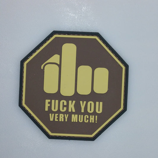 F**K YOU Very Much PVC Rubber Patch - Morale Emblem with Hook Backing for a Humorous Statement