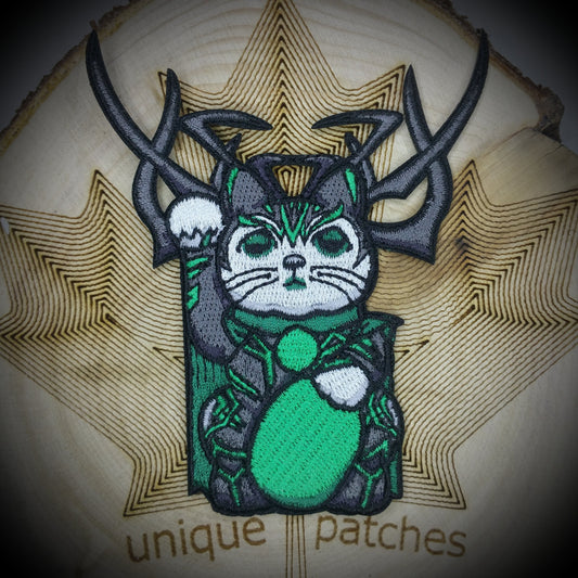 HELA Lucky Cat Maneki Neko Mashup embroidery patch morale Comics hook loop Asgardian goddess of death Loki Odin Thor Valkyrior The Demogorge
