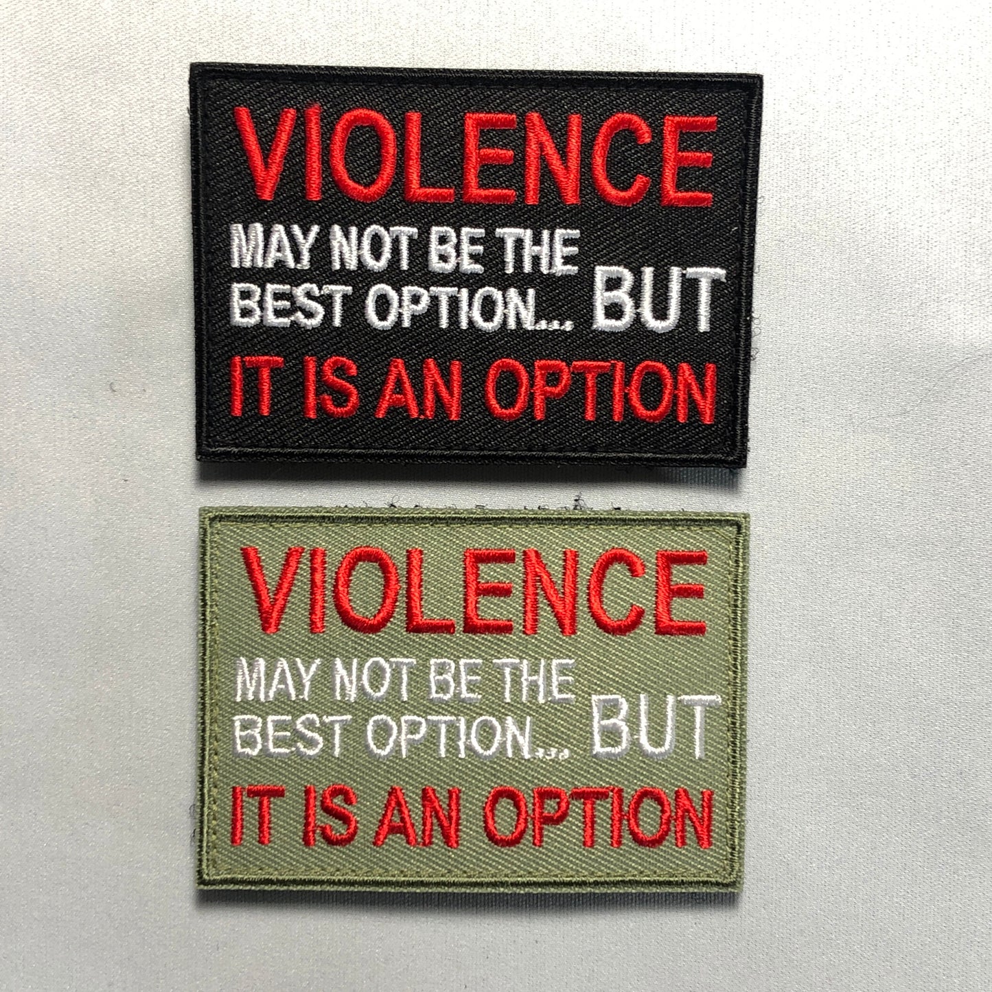 VIOLENCE May not be the best option BUT it is an Option Patch Morale PVC or Embroidery Tactical Army Vest Bag Tactical ifak bok
