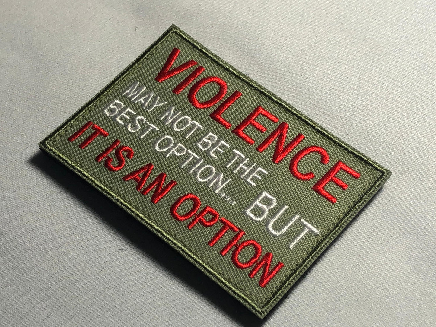 VIOLENCE May not be the best option BUT it is an Option Patch Morale PVC or Embroidery Tactical Army Vest Bag Tactical ifak bok