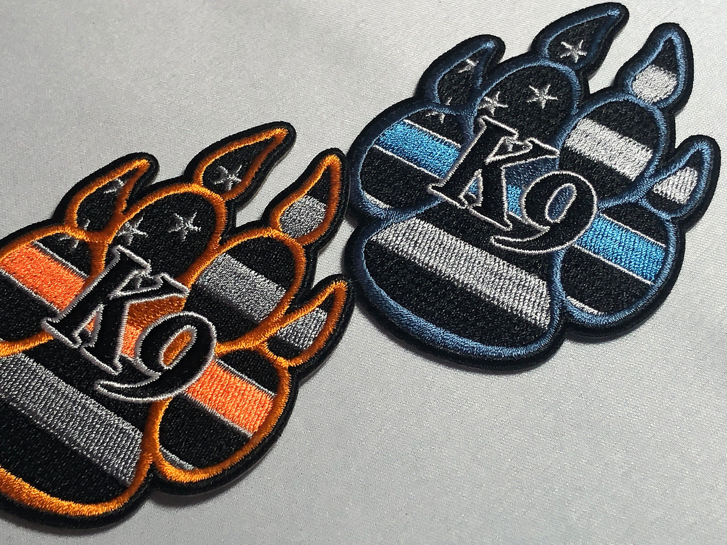 Blue line Orange SAR K9 Dog Paw Canine GSD  Swat Cut Patch Usa Flag Morale Police America Law Enforcement Cop Order Uniform Tactical bag