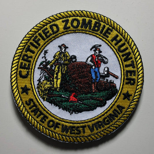 WEST VIRGINIA Certified ZOMBIE Hunter Patch Morale Great Seal State of United States United usa Constitution funny meme ifak zombie corpse