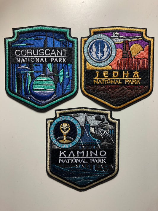 National Park star planets wars Patch Morale KAMINO CORUSCANT JEDHA Jeid Kaminoas movie costume comicon