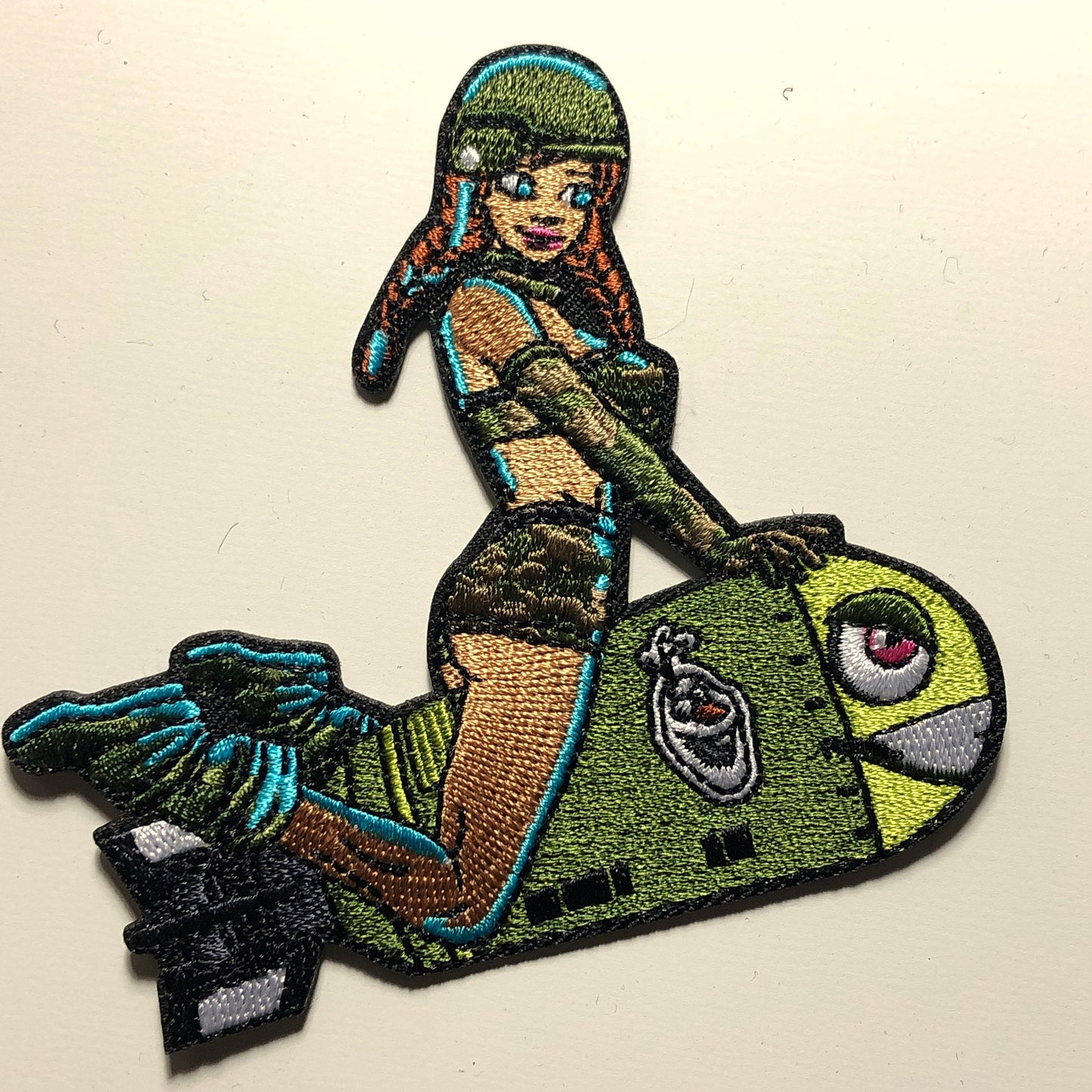 Princess Anna Sexy Girl Riding Bomb Pinup Bomber embroidery Army Patch Morale Airsoft Tactical Uniform Badge Bag Vest meme funny badge Olaf