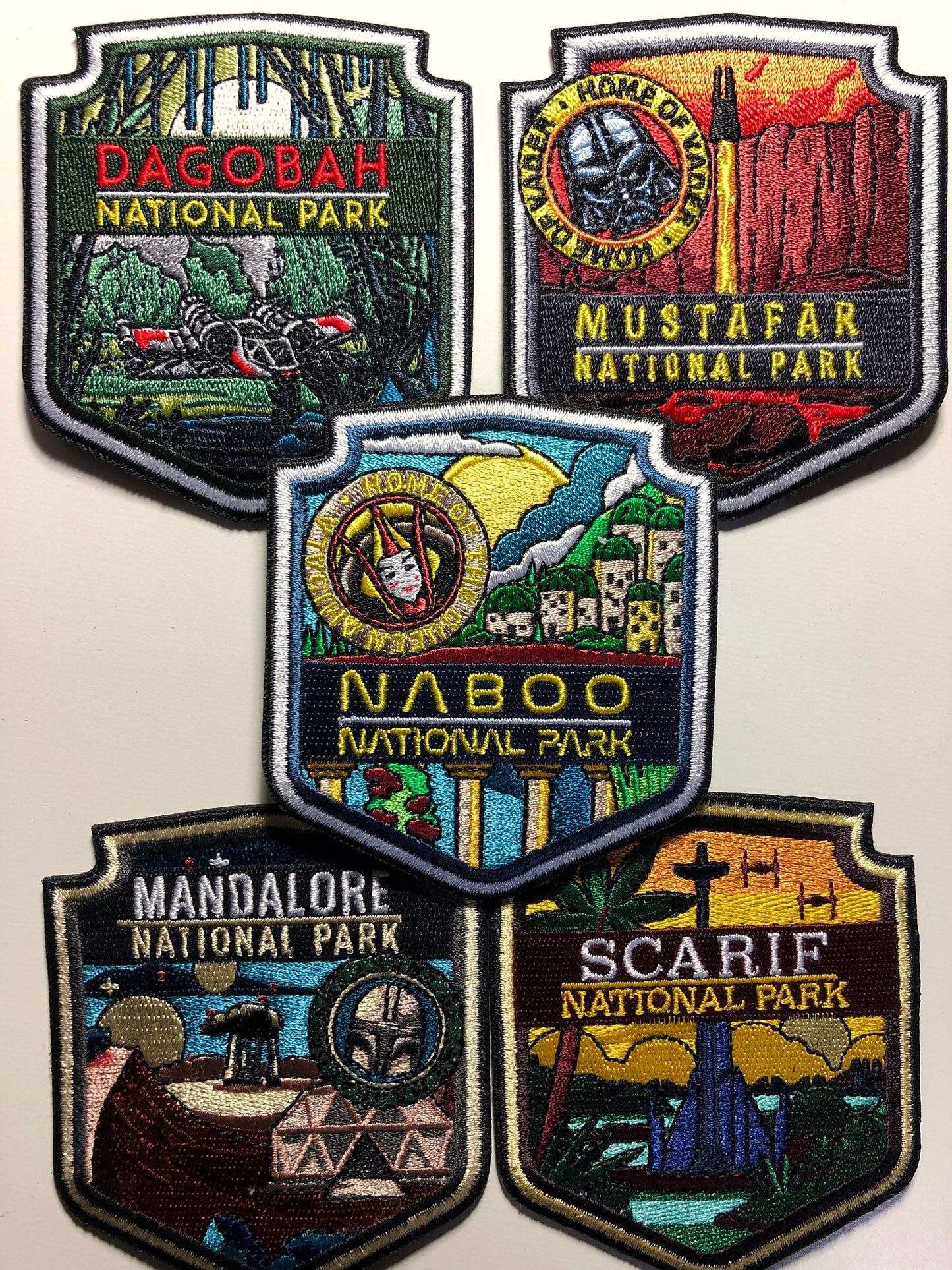 National Park Star Planets Wars Morale tactical Patch NABOO MUSTAFAR DAGOBAH Wader Castle Gungan Jar Jar Binks Mandalore Costume Scarif Yoda