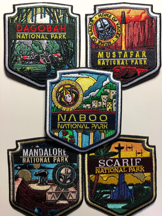 National Park Star Planets Wars Morale tactical Patch NABOO MUSTAFAR DAGOBAH Wader Castle Gungan Jar Jar Binks Mandalore Costume Scarif Yoda